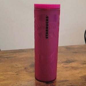 2021 Starbucks Christmas Holiday Hot Pink 16 Oz Cold Hot Cup Tumbler Sip Lid